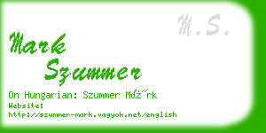 mark szummer business card